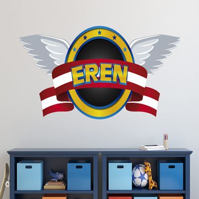 Boys Custom Name Wall Decal - Wall Sticker - Vinyl Removable Wall Decor Art Peel & Stick