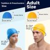 AqtivAqua Swimming Caps for Women Swim Cap Men Adult Kids Girls Boys Youth Hat (Red Color, Adult Size) view 4