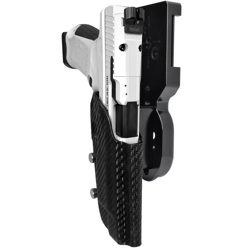 Pro Heavy Duty Competition Holster fits Canik Mete SFX (Right-Hand Draw, Black/Carbon Fiber)