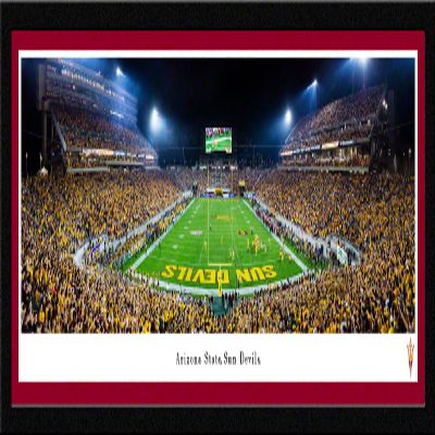 Arizona State Football (end zone) - 42x15.5-inch Single Mat, Select Framed Picture by Blakeway Panoramas