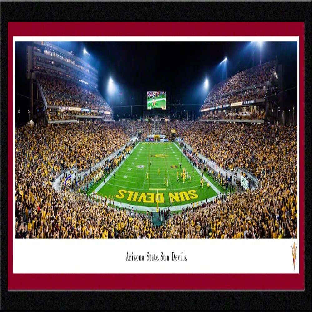 Arizona State Football (end zone) - 42x15.5-inch Single Mat, Select Framed Picture by Blakeway Panoramas