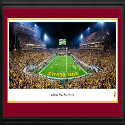 Arizona State Football (end zone) - 44x18-inch Double Mat, Deluxe Framed Picture by Blakeway Panoramas
