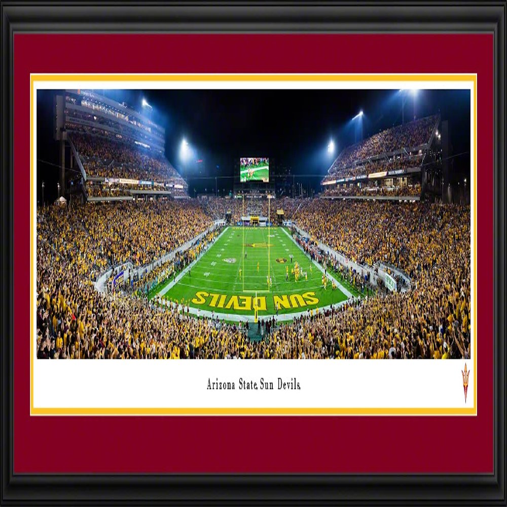 Arizona State Football (end zone) - 44x18-inch Double Mat, Deluxe Framed Picture by Blakeway Panoramas