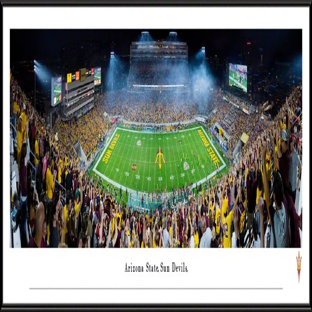 Arizona State Football (50 yd-night) - 40.25x13.75-inch Standard Framed Print by Blakeway Panoramas
