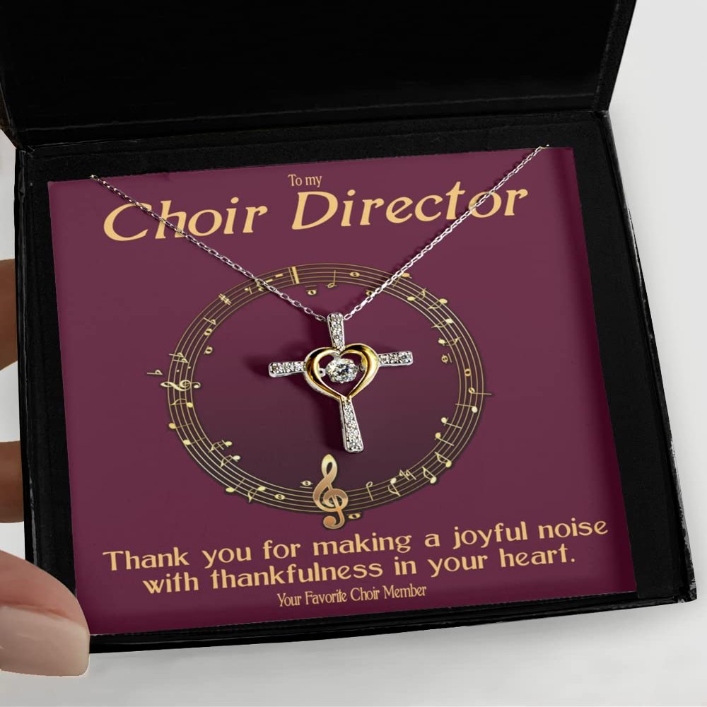 Be Wild and Free Market Choir Director Necklace Gift from Choir Member Thank You Gift for Women Music Teacher - Cross Dancing Necklace