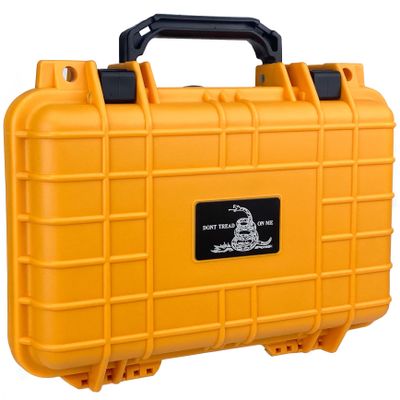 Eylar Don't Tread On Me Hard Pistol Case 11.6 Inch 8.3 Inch 3.8 Inch (Yellow, Compact 1 Gun)