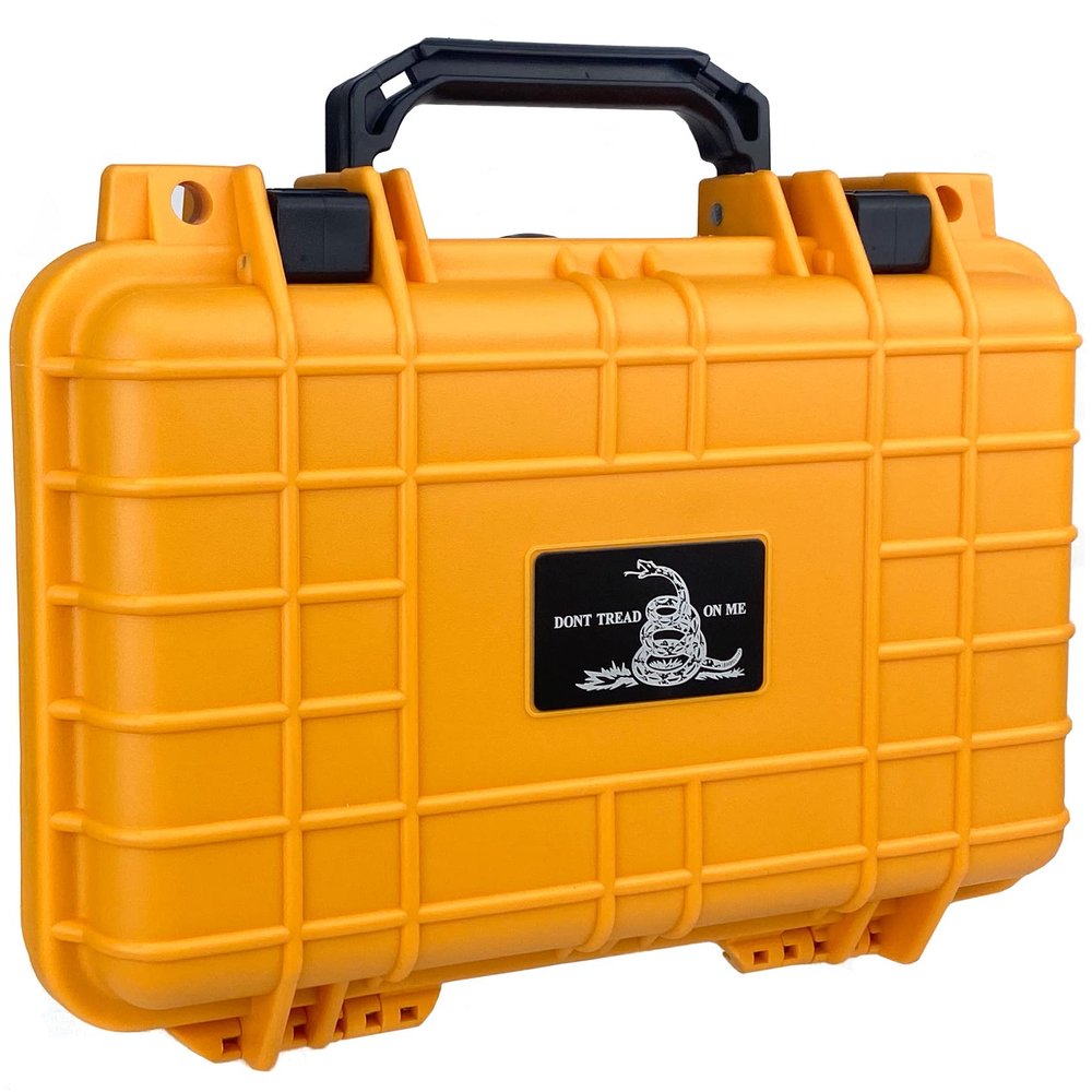 Eylar Don't Tread On Me Hard Pistol Case 11.6 Inch 8.3 Inch 3.8 Inch (Yellow, Compact 1 Gun)
