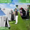 10L0L Golf Cart Cover 2/4/4+2 Passenger for Yamaha EZGO Club Car, Heavy Duty 420D Waterproof Windproof Durable Polyester Golf Cart Cover with 3 Zipper Doors for All-Weather Protection - Sliver view 4