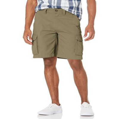 Amazon Essentials Men's 10" Classic-Fit Cargo Shorts, Soft Cotton Twill (Available in Big & Tall), Khaki, 44