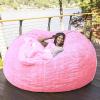 QAIOXINGXING Bean Bag Chair Cover Breathable and Comfortable 5/6/7FT Big Soft Washable Micro-Fiber for Adult Living Room Furniture Big Round Soft Fluffy Faux Fur BeanBag Lazy Sofa (No Filler) view 1