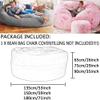 QAIOXINGXING Bean Bag Chair Cover Breathable and Comfortable 5/6/7FT Big Soft Washable Micro-Fiber for Adult Living Room Furniture Big Round Soft Fluffy Faux Fur BeanBag Lazy Sofa (No Filler) view 2