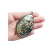 Acxico 1Pcs Gorgeous Huge Oval Cut Natural Abalone Shell Gemstone Silver Necklace Pendants view 1