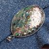 Acxico 1Pcs Gorgeous Huge Oval Cut Natural Abalone Shell Gemstone Silver Necklace Pendants view 2