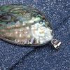 Acxico 1Pcs Gorgeous Huge Oval Cut Natural Abalone Shell Gemstone Silver Necklace Pendants view 4