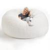 QAIOXINGXING Bean Bag Chair Cover Breathable and Comfortable 5/6/7FT Big Soft Washable Micro-Fiber for Adult Living Room Furniture Big Round Soft Fluffy Faux Fur BeanBag Lazy Sofa (No Filler) view 1