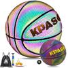 KPASON Basketball, Holographic Reflective Glowing Basketball, Indoor Outdoor Night Basketball Game, Adult & Teens, Youth Basketball Gift, Composite Leather Basketballs view 1