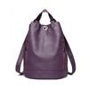 Backpack PU leather Shoulder Bag Adjustable Shoulder Strap Backpack Large-capacity Fashion Female Backpack-Purple view 1