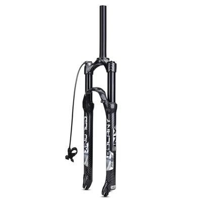 LvTu Suspension Fork 27.5/29inch Magnesium Alloy Carbon Pattern, 1-1/8 Disc Brake Manual/Remote Lockout Bike Air Forks 9mm QR (Color : Straight Remote Lockout, Size : 29 inch)