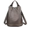 Backpack PU leather Shoulder Bag Adjustable Shoulder Strap Backpack Large-capacity Fashion Female Backpack-Gray view 1
