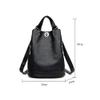 Backpack PU leather Shoulder Bag Adjustable Shoulder Strap Backpack Large-capacity Fashion Female Backpack-Gray view 2
