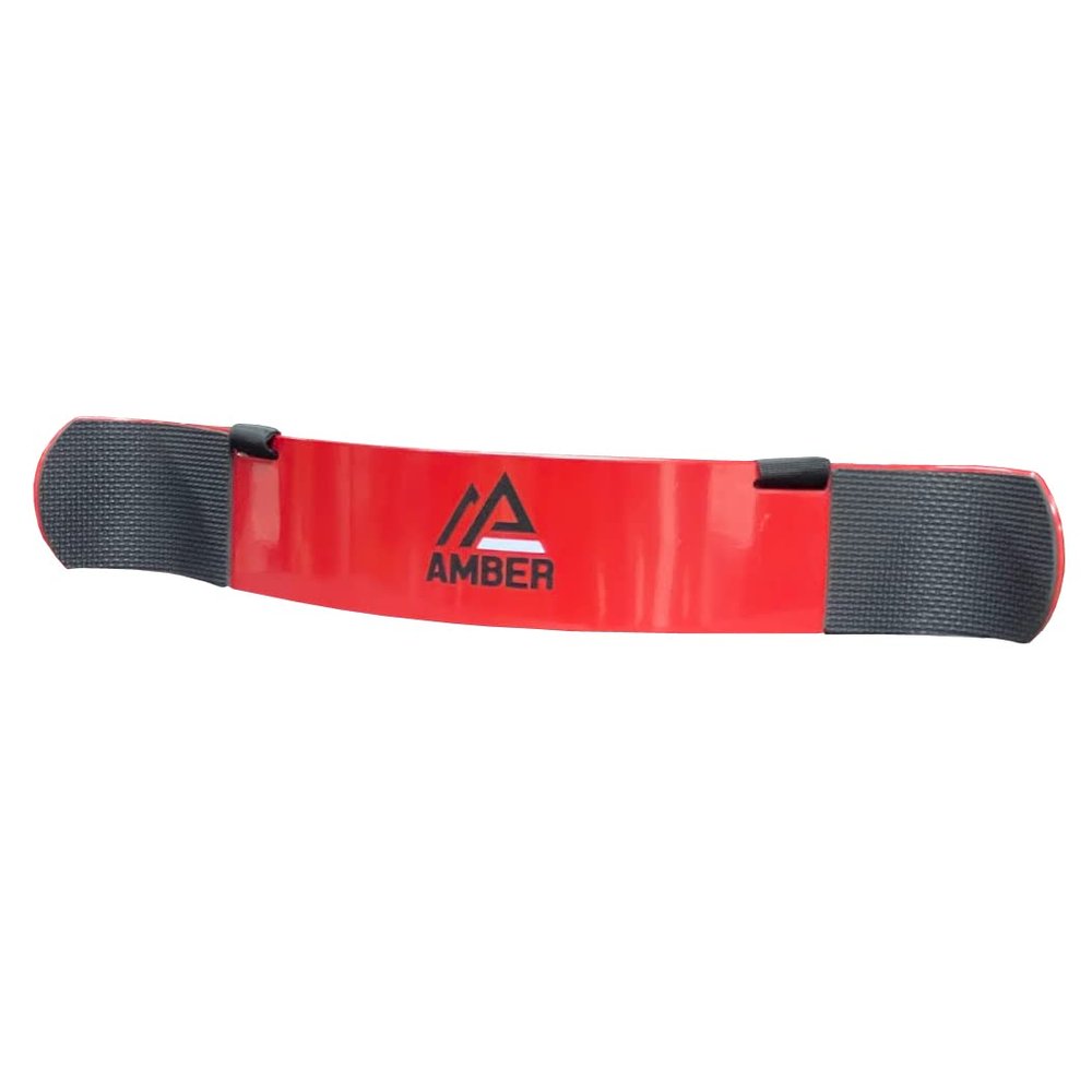 Arm Blaster for Biceps & Triceps Heavy-Duty Aluminum for Strength Training with Dumbbells, Barbells, & Curl Bars Adjustable Straps & Padded Support, Red