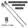 Zipline Lollipop 14.0 Graphite Carbon Composite Ski Poles  Lightweight Ergonomic Grip, Vibration Dampening, Groomers and Freestyle. Choice of Skiers (Black Carbon Weave, 48" in./122 cm) view 3