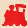 30 x red train stickers for craft embellishment and children's fun 5 cm x 2.5 cm (2" x 1") view 1