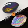 KPASON Football Holographic Football Official Size 9, Reflective Bright Composite Leather Footballs for Teens and Adults view 2
