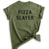 Pizza Slayer T-Shirt, Unisex Women's Men's Shirt, Pizza Shirt, Heather Military Green, Small view 1