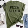 Pizza Slayer T-Shirt, Unisex Women's Men's Shirt, Pizza Shirt, Heather Military Green, Small view 2