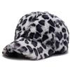 KEKY Women Men's Faux Fur Leopard Pattern Print Hat Ladies Winter Fleece Warm Baseball Cap Hats for Girls Headwear (Grey Dots) view 1