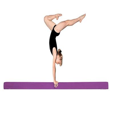 Athletic Bar Kids Balance Beam, Floor Gymnastics Beam for Home Gym, Competition Training Beam Bar, Portable Gymnastics Equipment for Gymnast, Cheerleaders, Junior Training Folding Balance Beams Purple
