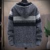 2024 Fashion Knitwear for Men's Sweater Coat Retro Lapel Button Plus Size Cable Knited Cardigan Henley Sweater view 2