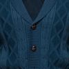2024 Fashion Knitwear for Men's Sweater Coat Retro Lapel Button Plus Size Cable Knited Cardigan Henley Sweater view 3