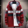 2024 Fashion Knitwear for Men's Sweater Coat Retro Lapel Button Plus Size Cable Knited Cardigan Henley Sweater view 3