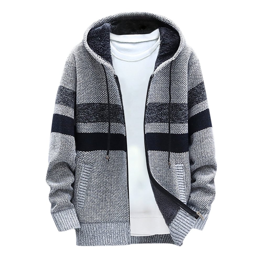2024 Fashion Knitwear for Men's Sweater Coat Retro Lapel Button Plus Size Cable Knited Cardigan Henley Sweater