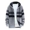 2024 Fashion Knitwear for Men's Sweater Coat Retro Lapel Button Plus Size Cable Knited Cardigan Henley Sweater view 1
