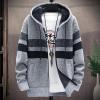 2024 Fashion Knitwear for Men's Sweater Coat Retro Lapel Button Plus Size Cable Knited Cardigan Henley Sweater view 3