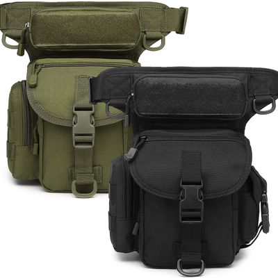 ATBP Medium Army Green and Black Drop Leg Bag, Motorcycle Racing Bag, Cycling, Hiking, Horse Riding, Tactical Waist Bag