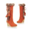 Bcshiye Snow Boots for Women,Casual Warm Winter Knee High Long Boots Comfortable Fur Lined Platform Cold Weather Boots view 4