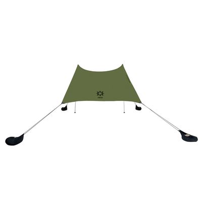Neso Grande Portable Beach Tent Sun Shelter - Lightweight Beach Shade Canopy - Easy Setup for Family Outings - Patented Reinforced Corners - UPF 50+ Sun Protection - 7ft Tall, 9 x 9ft - Army Green