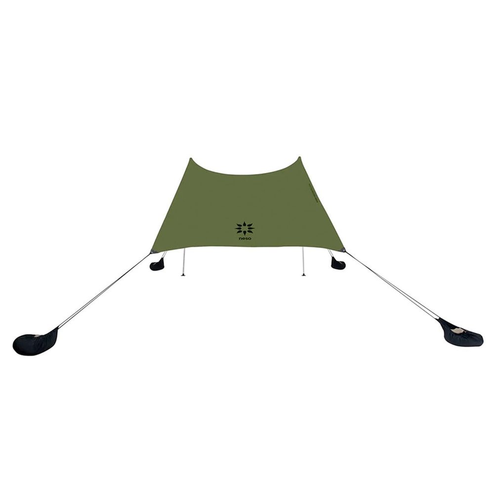 Neso Grande Portable Beach Tent Sun Shelter - Lightweight Beach Shade Canopy - Easy Setup for Family Outings - Patented Reinforced Corners - UPF 50+ Sun Protection - 7ft Tall, 9 x 9ft - Army Green
