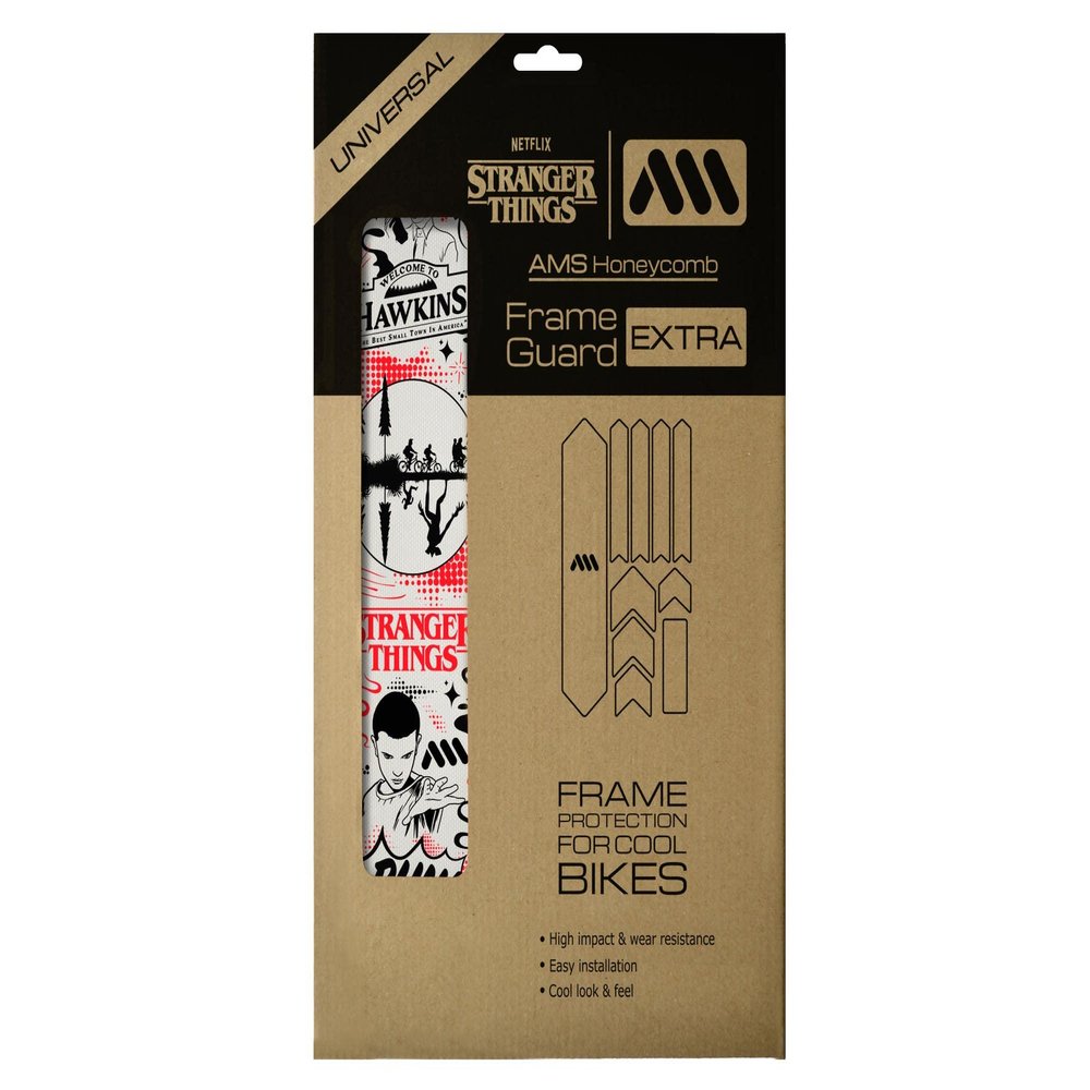 All Mountain Style Bike Frame Protector Extra - Universal Fit, 10-Piece Set for Down Tube, Chainstay, Cable Wear, High-Impact Honeycomb PVC