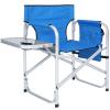 ABCCANOPY Folding Directors Chair Outdoor Camping Chair Makeup Artist Chair with Side Table & Pockets, Royal Blue view 1