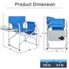 ABCCANOPY Folding Directors Chair Outdoor Camping Chair Makeup Artist Chair with Side Table & Pockets, Royal Blue view 3