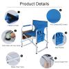 ABCCANOPY Folding Directors Chair Outdoor Camping Chair Makeup Artist Chair with Side Table & Pockets, Royal Blue view 4