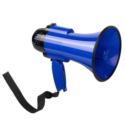 30 Watt Power Portable Megaphone Bullhorn Speaker Voice, Siren/Alarm and 240S Recording with Volume Control and Strap (Blue)