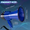 30 Watt Power Portable Megaphone Bullhorn Speaker Voice, Siren/Alarm and 240S Recording with Volume Control and Strap (Blue) view 2