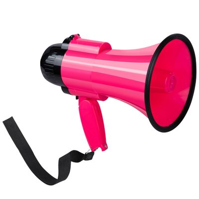 30 Watt Power Portable Megaphone Bullhorn Speaker Voice, Siren/Alarm and 240S Recording with Volume Control and Strap (DeepPink)