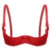 YiZYiF Womens Lace Bra Sexy Underwear Spaghetti Straps Bare Exposed Breasts Shelf Tie Bra Tops Red 3X-Large view 1